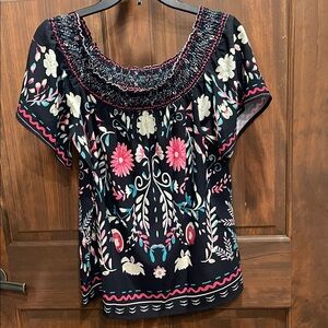 Floral Embroidered Women's Top